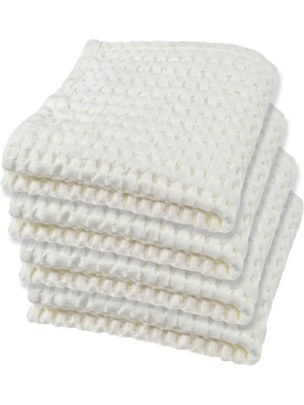 Soft Waffle Bath Towels & Wash Cloths Set of 4 - Quick Dry, Exfoliating, Modern